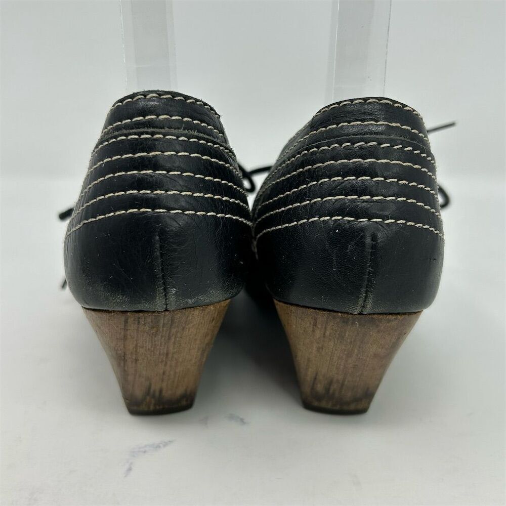 John Fluevog Women's Black Leather Lace-Up Heels Size 6.5 Formal Shoes Dressy - Picture 9 of 15